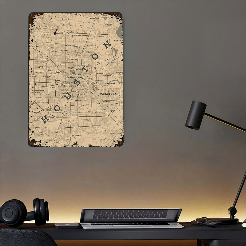 Houston Texas Metal Poster Cus - đánh giá và giá Home Decor Houston