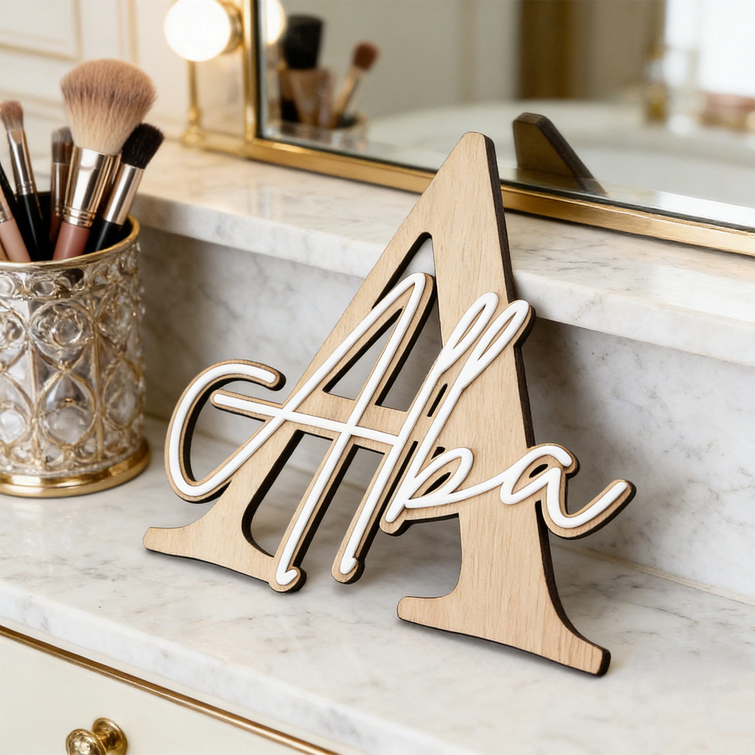 1pc Double-layer Wooden Name D - đánh giá và giá Home Decor Product