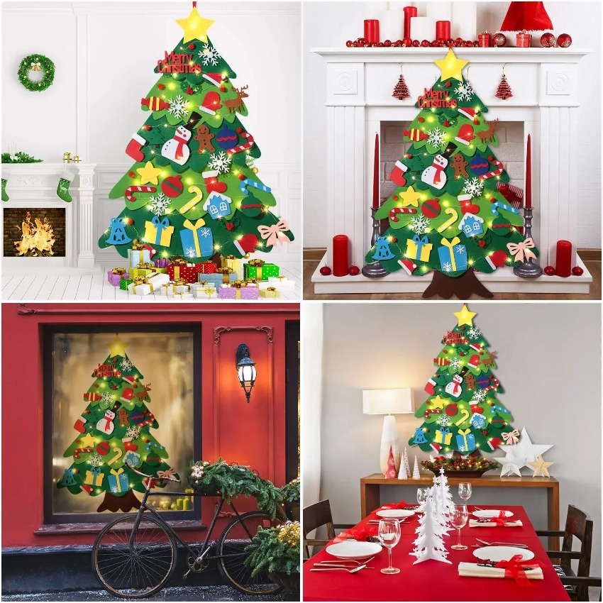 DIY Felt Christmas Tree with D - đánh giá và giá Home Decor Xmas Gifts