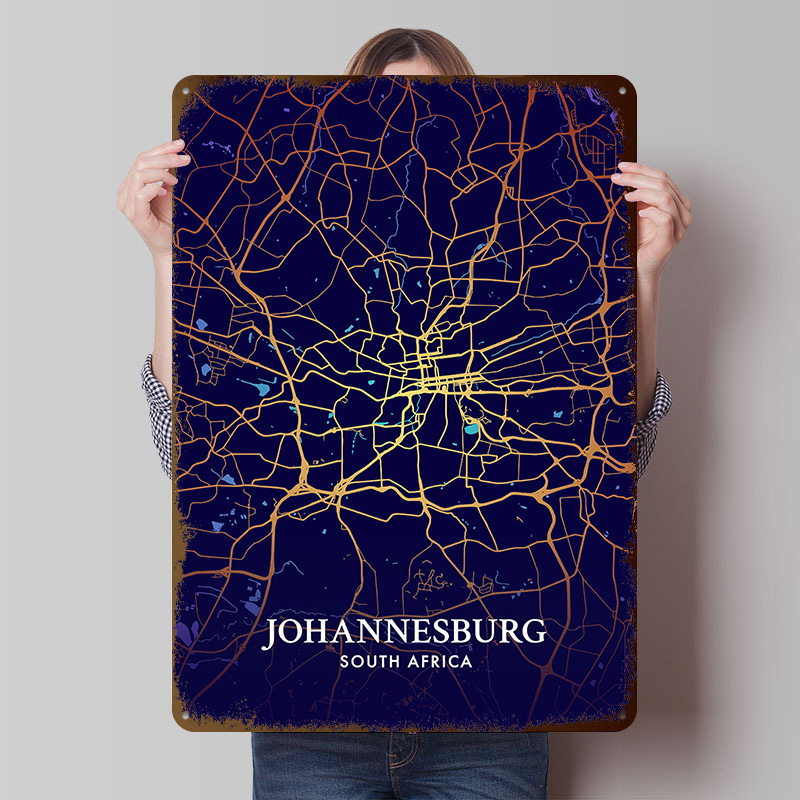 Johannesburg City Map Poster C - đánh giá và giá Home Decor Johannesburg